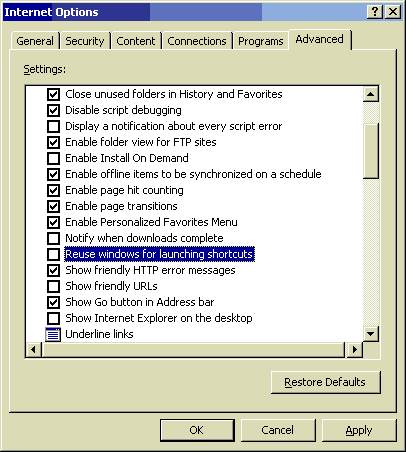 Using a new Browser Window