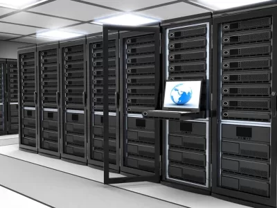 Rows of data storage devices — hard drives and storage media that hold the world's data
