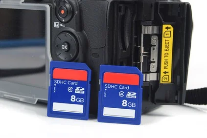 Several SD and microSD memory cards laid out together