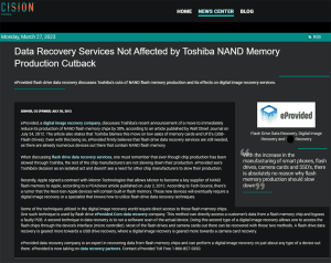 Toshiba NAND Memory Recovery