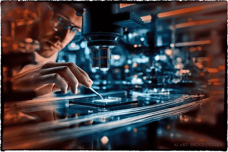 NAND flash recovery lab setup at eProvided with microscope and specialized equipment