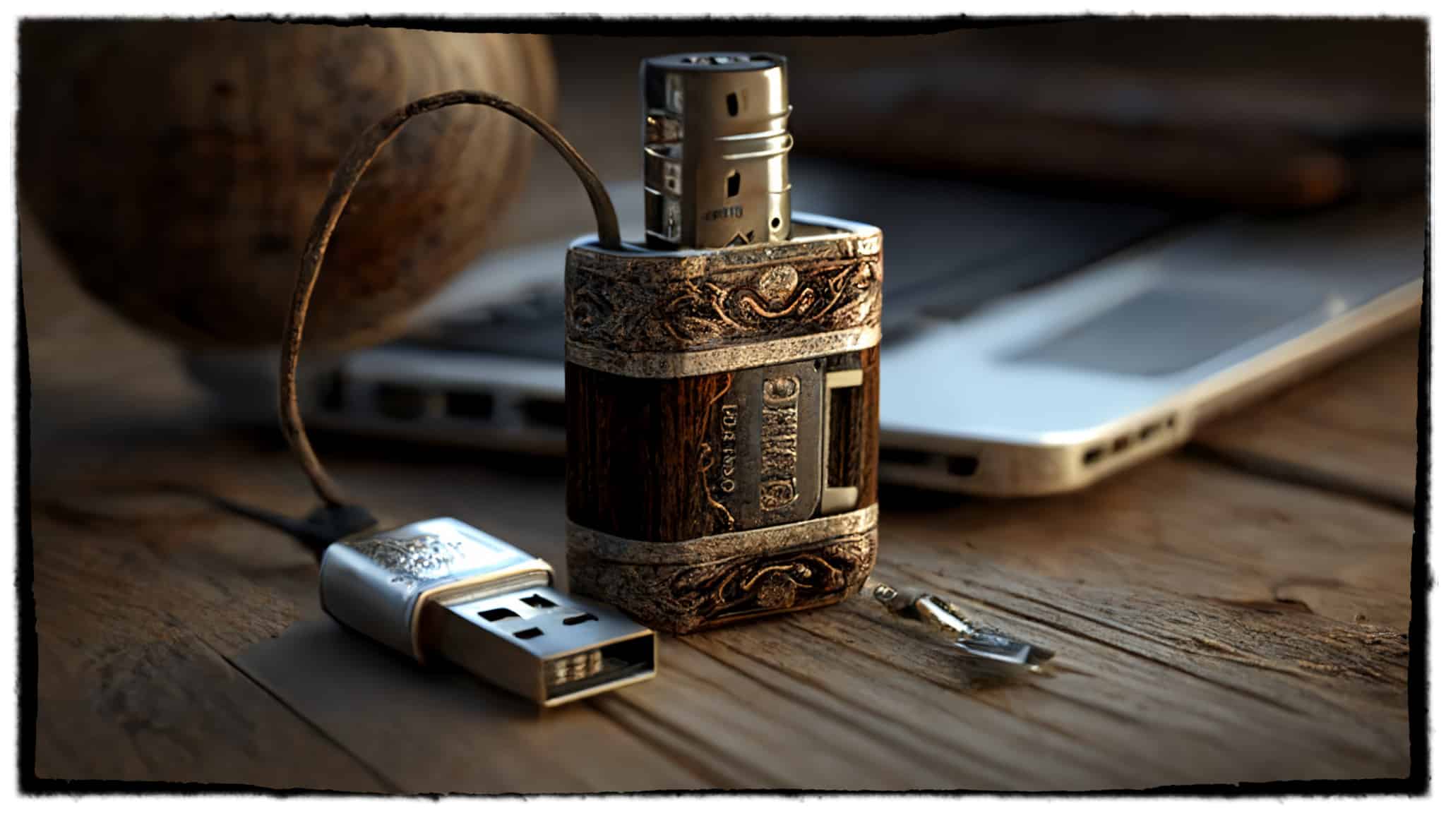 Close-up view of USB flash drive and common damage risks