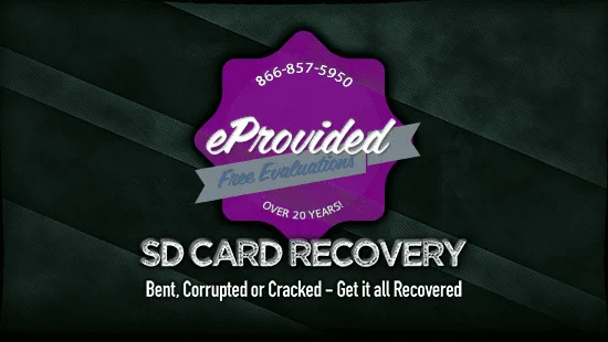 SD card data recovery services by eProvided — broken, cracked, and corrupted cards recovered for photographers, drone pilots, and videographers
