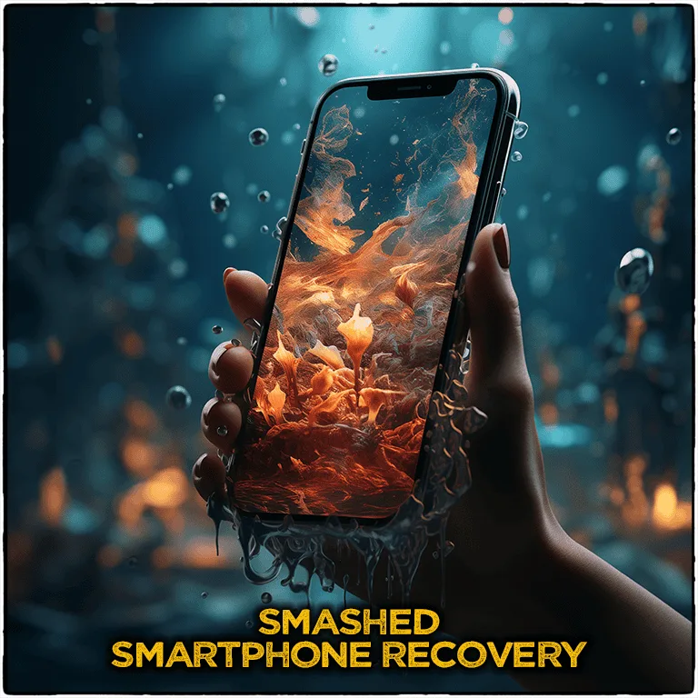 Smashed smartphone ready for professional cell phone data recovery at eProvided lab