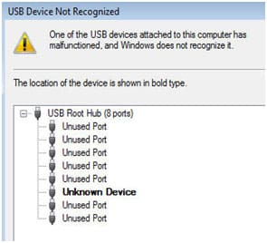 Device Not Recognized in Windows