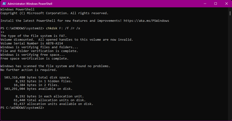 Running recovery commands on damaged SD card