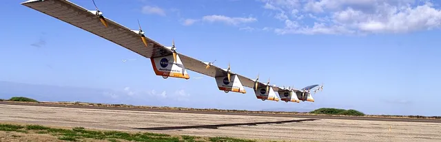 NASA Helios Prototype solar flying wing in flight