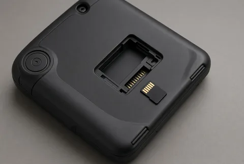 Nintendo Switch handheld console with a microSD card partially inserted for game storage