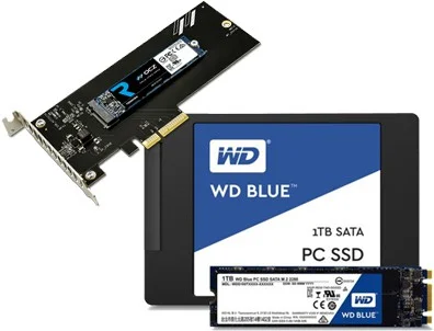 M.2 NVMe solid state drive being examined on a data recovery workbench