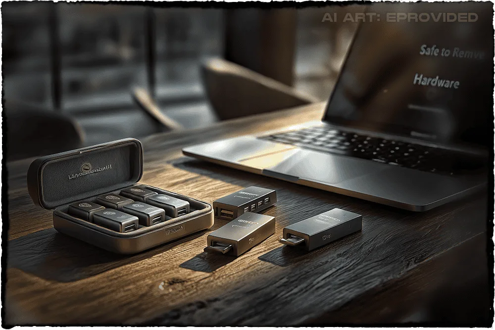 Collection of storage devices ready for recovery at eProvided HQ