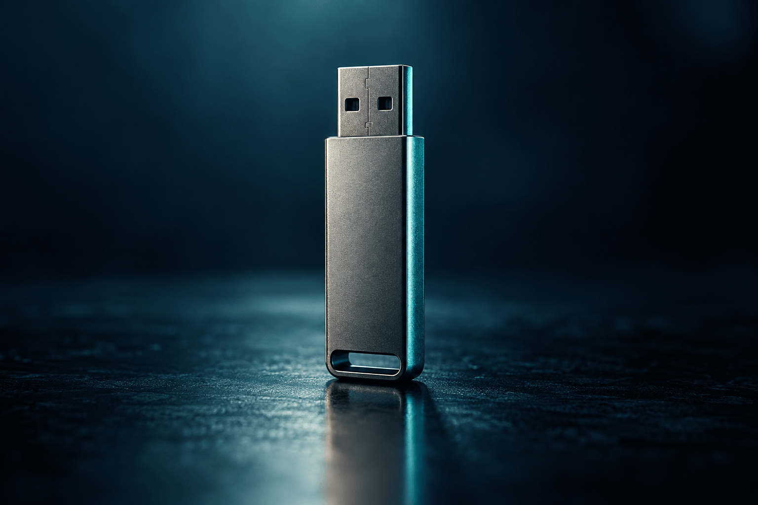 A generic USB flash drive standing upright, its controller chip deciding how much of the NAND memory behind it is safe to expose to the computer